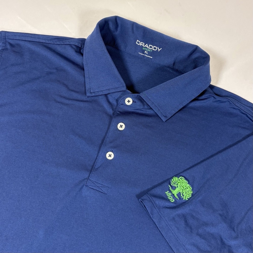 B Draddy Polo Shirt Mens Size XL The Ocean Course Kiawah Blue Golf Performance